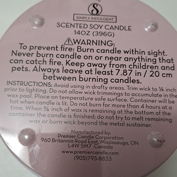 NEW Simply Indulgent Cherry Blossom Soy Candle  14oz. - Picture 5 of 6